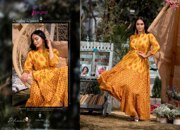 Psyna Phool 4 Fancy Wear Cambric Cotton Long Anarkali Kurti Collection